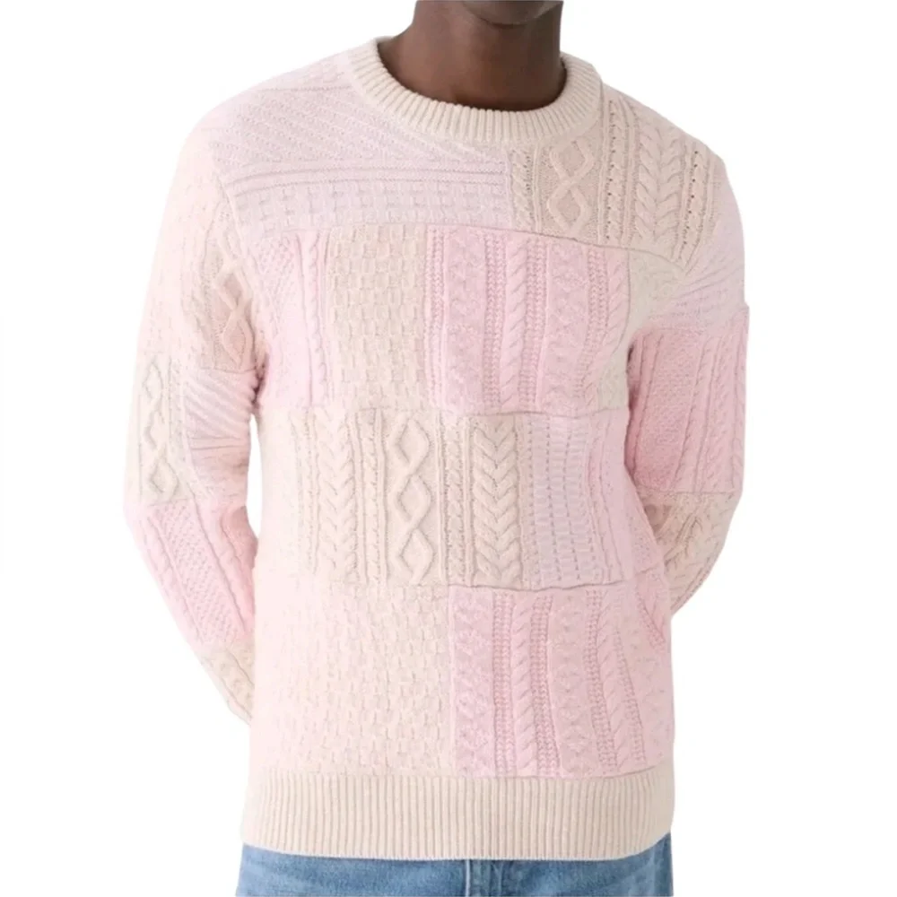 J. CREW Heritage Patchwork Cotton Cable-knit Sweater NWT